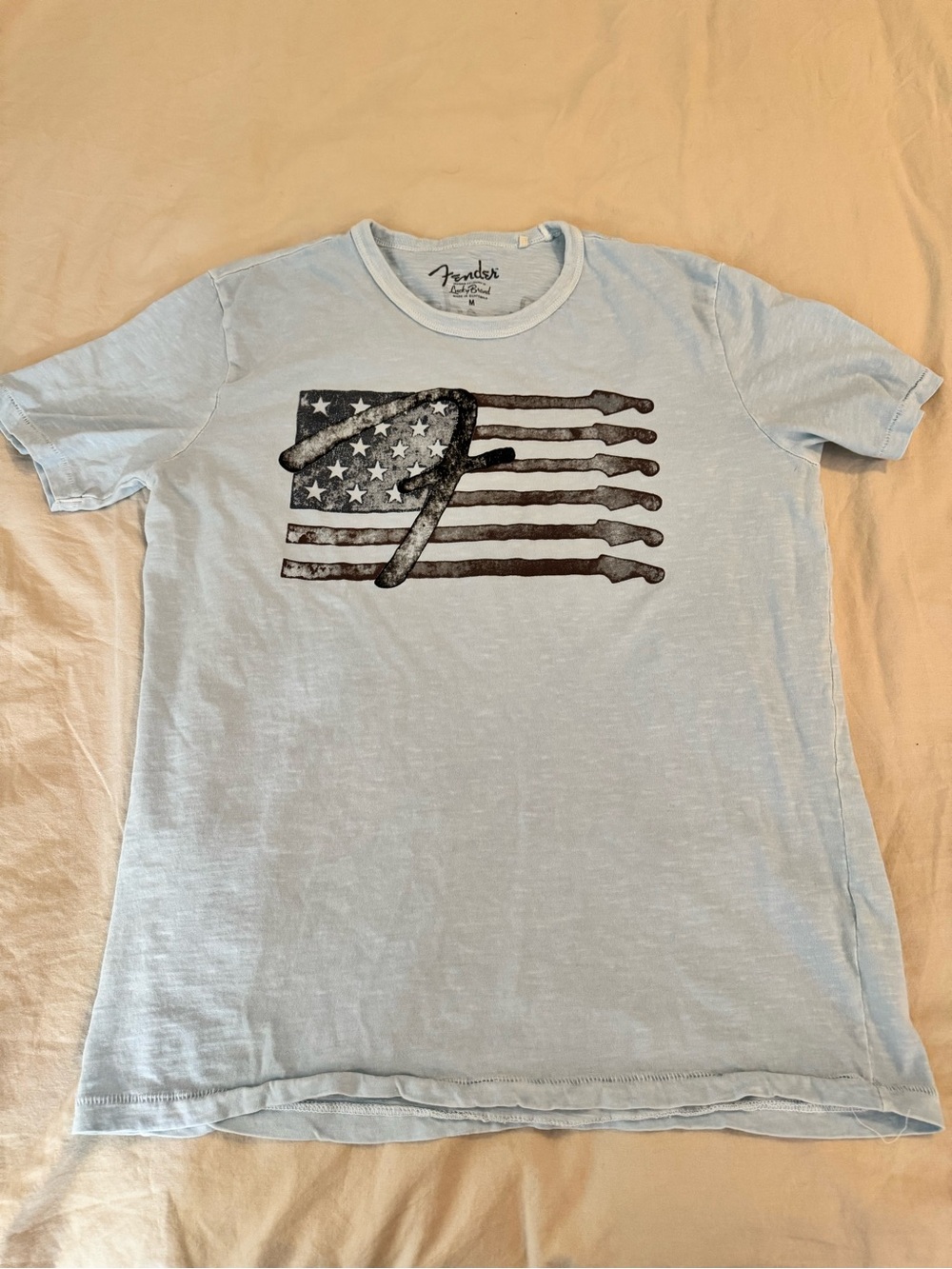Lucky Brand Light Blue Short-Sleeve Flag Graphic Tee
